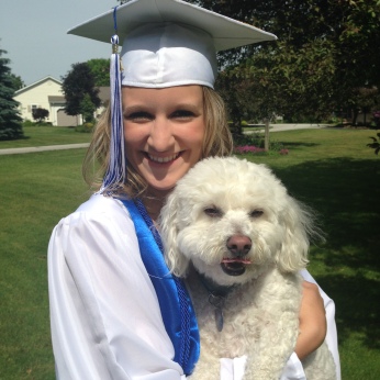 MY NIECE KAITLIN WITH HER PET DOG, MAX.